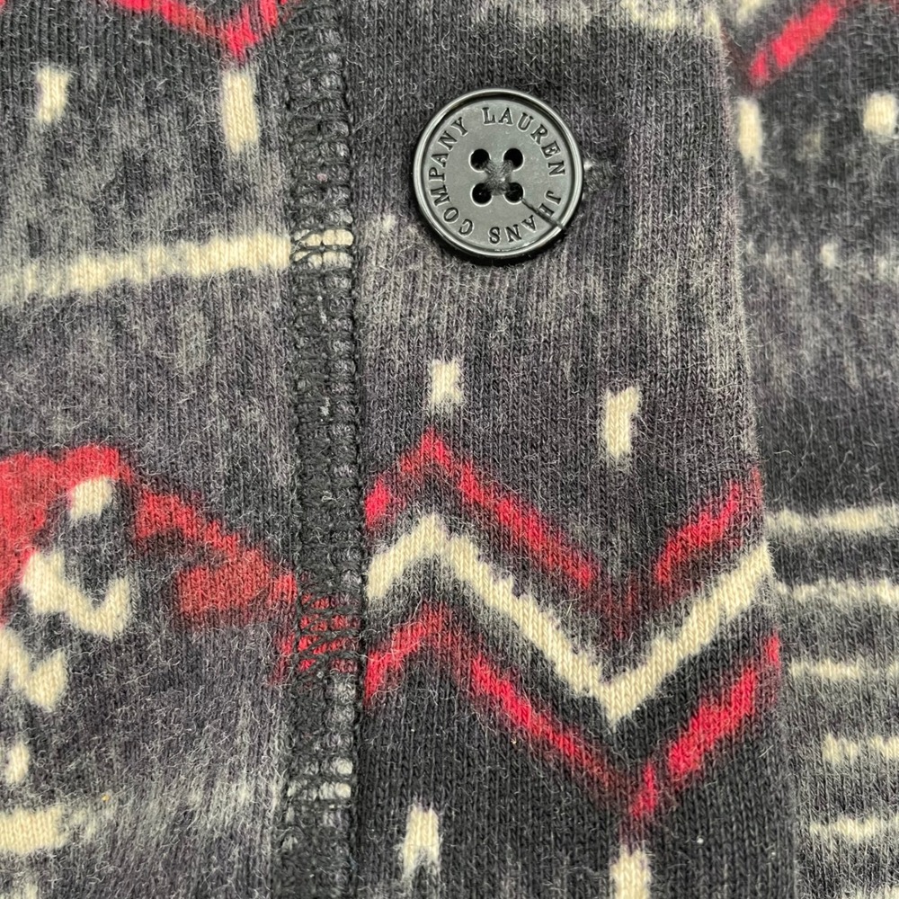 Tribal Print Button-Front Cardigan Sweater - Black & Red - Picture 11 of 15
